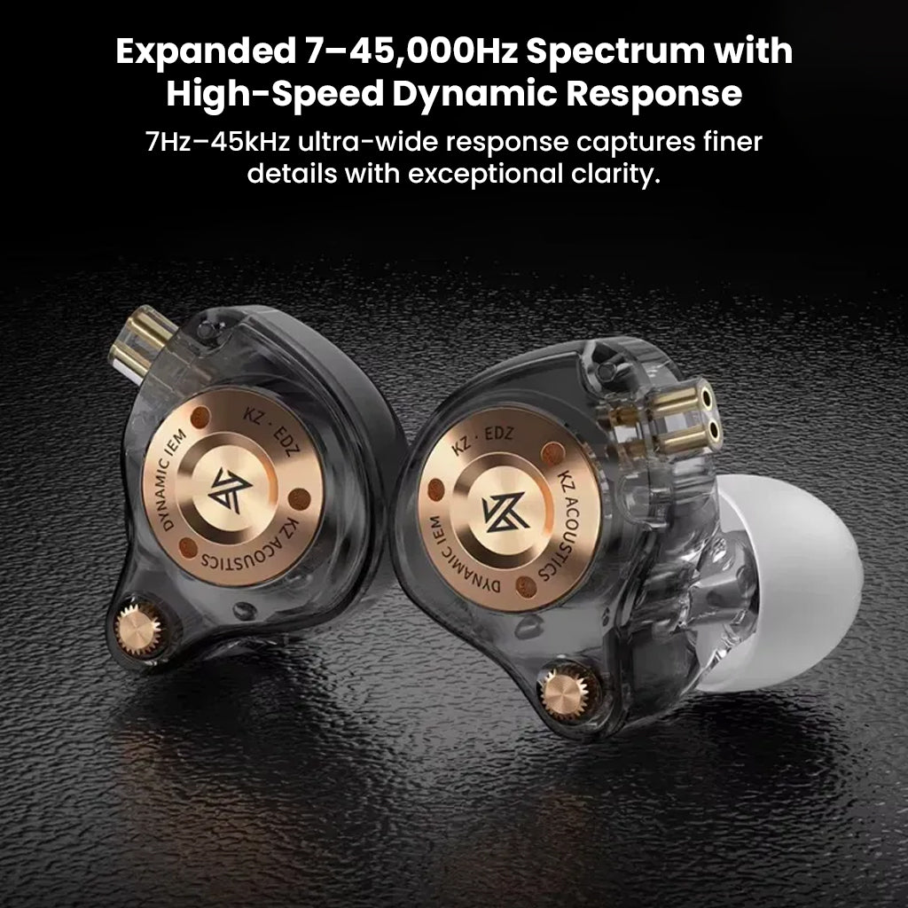 KZ- EDZ Ultra-Wide Frequency Dynamic Driver IEM with transparent casing