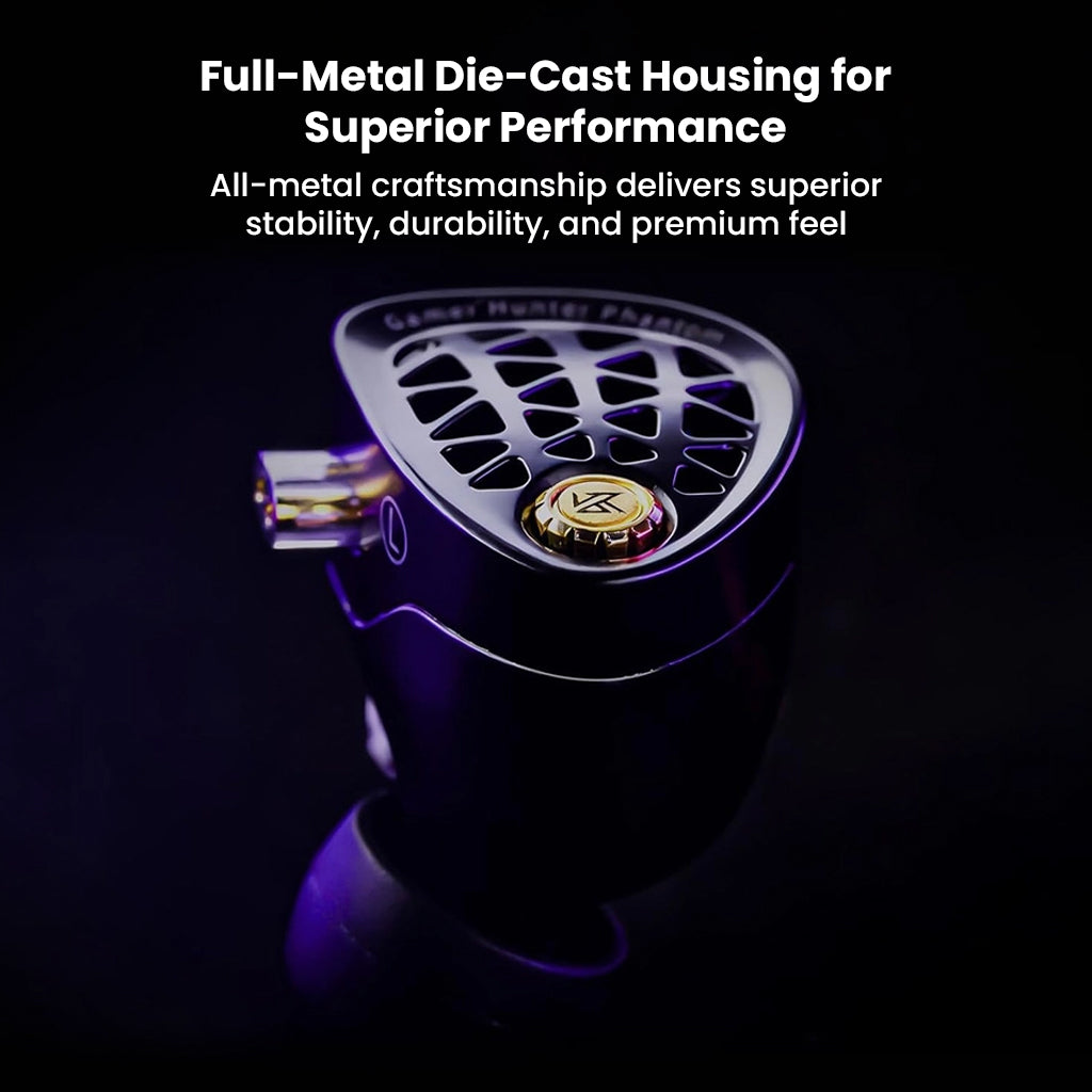 Metal housing gaming in-ear monitor