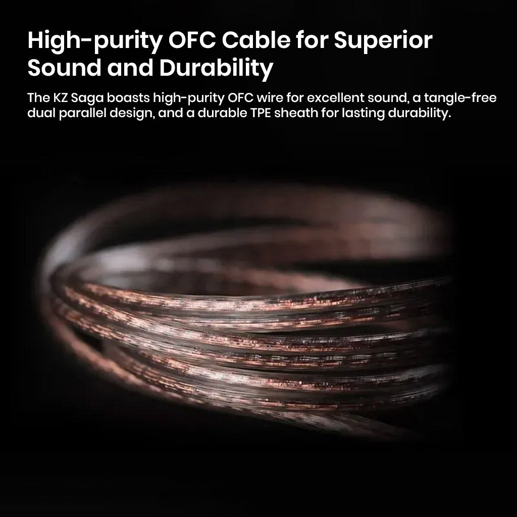 KZ Saga Inner Magnetic Dynamic Driver in ear monitor OFC cable