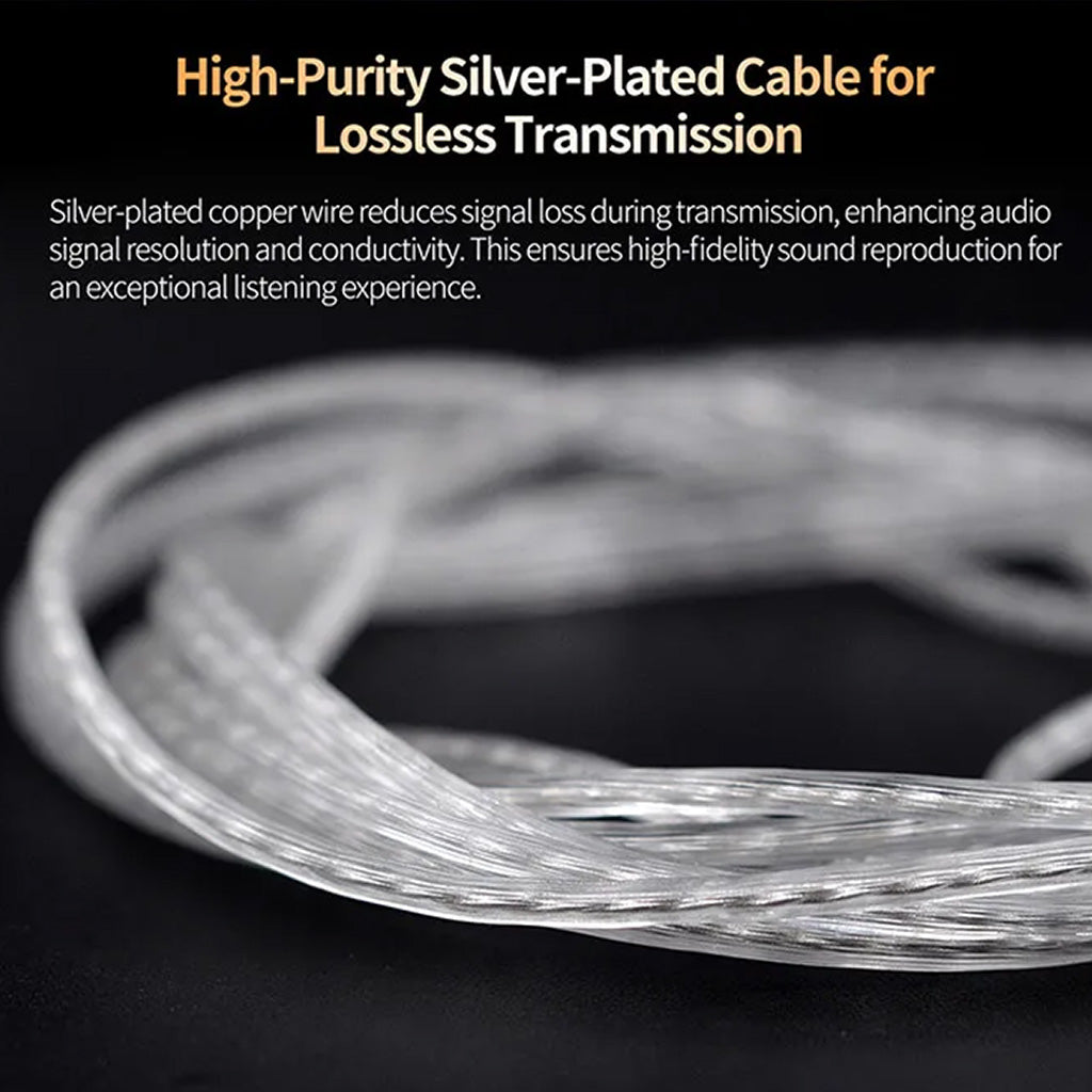 KZ ZS12 ProX Mic IEM Silver Plated Cable