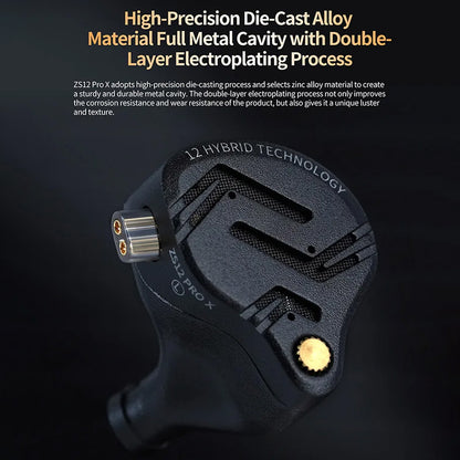 KZ ZS12 ProX Mic IEM Die-Cast Alloy Material Metal cavity