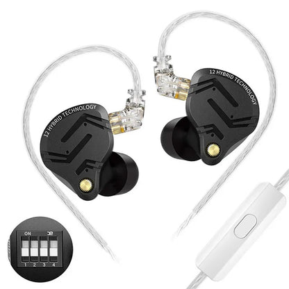 KZ ZS12 ProX Mic IEM wtih tunning Switch 
