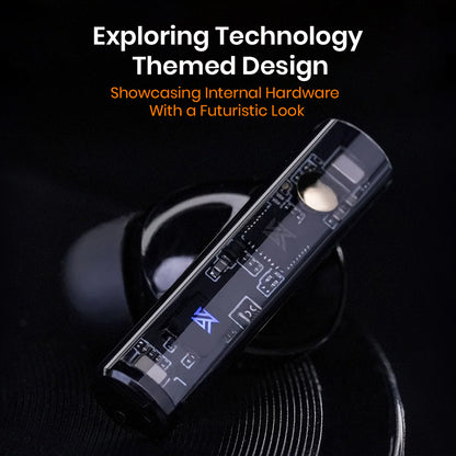 KZ Carol Pro True Wireless Earbuds with technical themed design