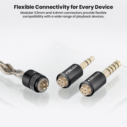 Audio connectors for in-ear monitors with black and gold design