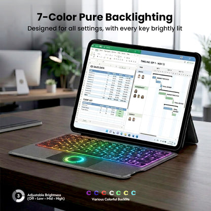 RGB backlit keyboard case for OnePlus Pad Go 2 12.1 inch with colorful backlighting