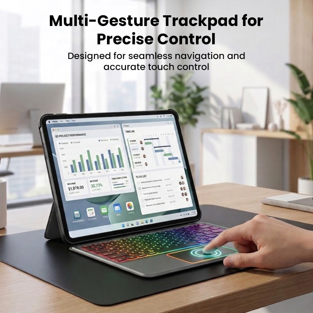 Multi-gesture trackpad with backlit keyboard for OnePlus Pad Go 2 12.1 inch tablet