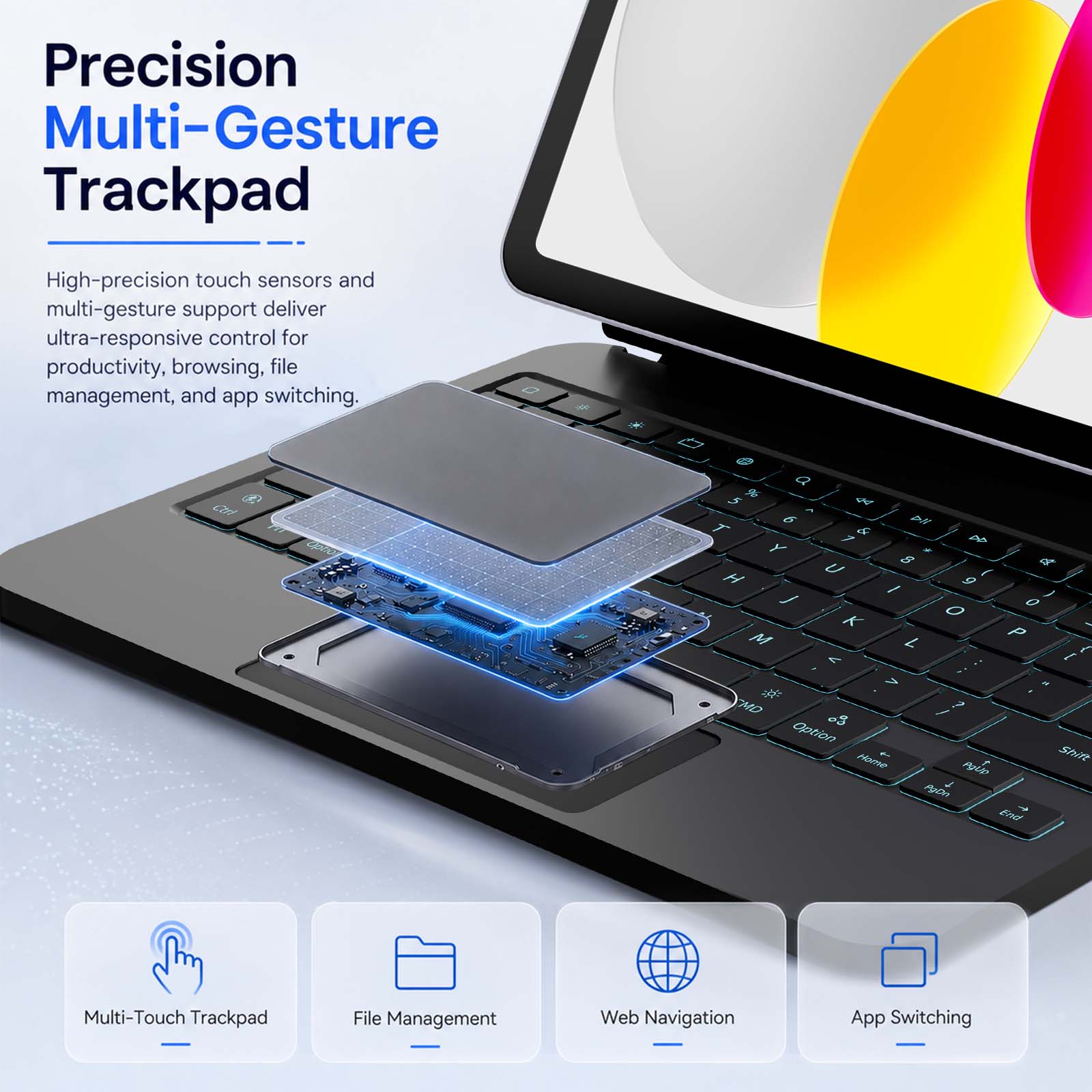 Keyboard Case for iPad A16 (11th Gen) & iPad 10th Gen Cover