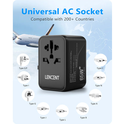 LENCENT GaN III 65W Universal Travel Adapter