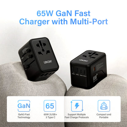 LENCENT GaN III 65W Universal Travel Adapter