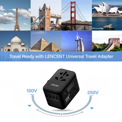 LENCENT GaN III 65W Universal Travel Adapter