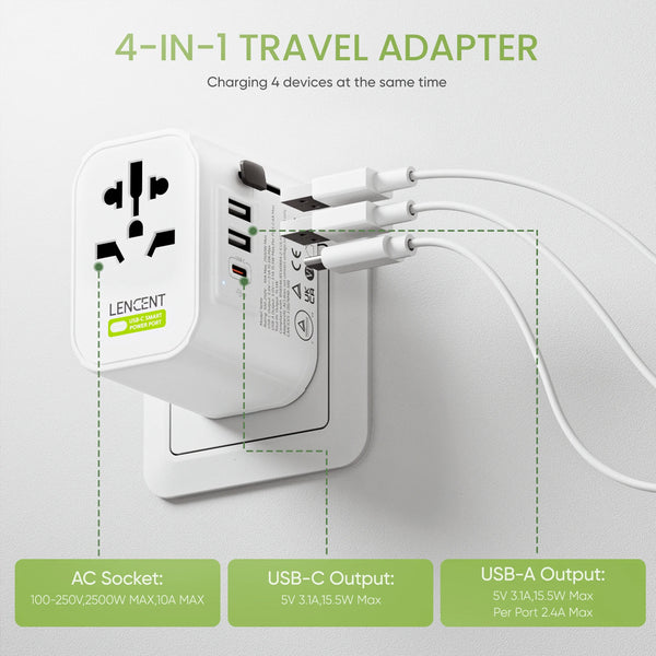 LENCENT –  Universal Travel Adapter - 5