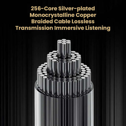 256-core silver-plated monocrystalline copper braided cable of LETSHUOER DX1 ensures lossless transmission and immersive listening.