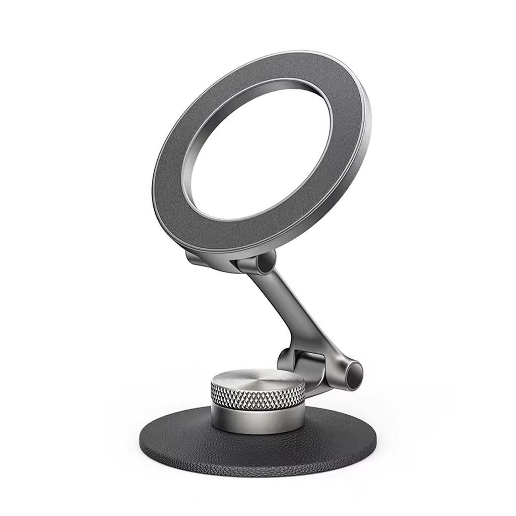 Magnetic phone stand with 360° rotatable head and strong base for desk