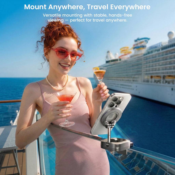 LISEN Magnetic Clamp Phone Stand 360° Rotatable Desk Mobile Holder - 7