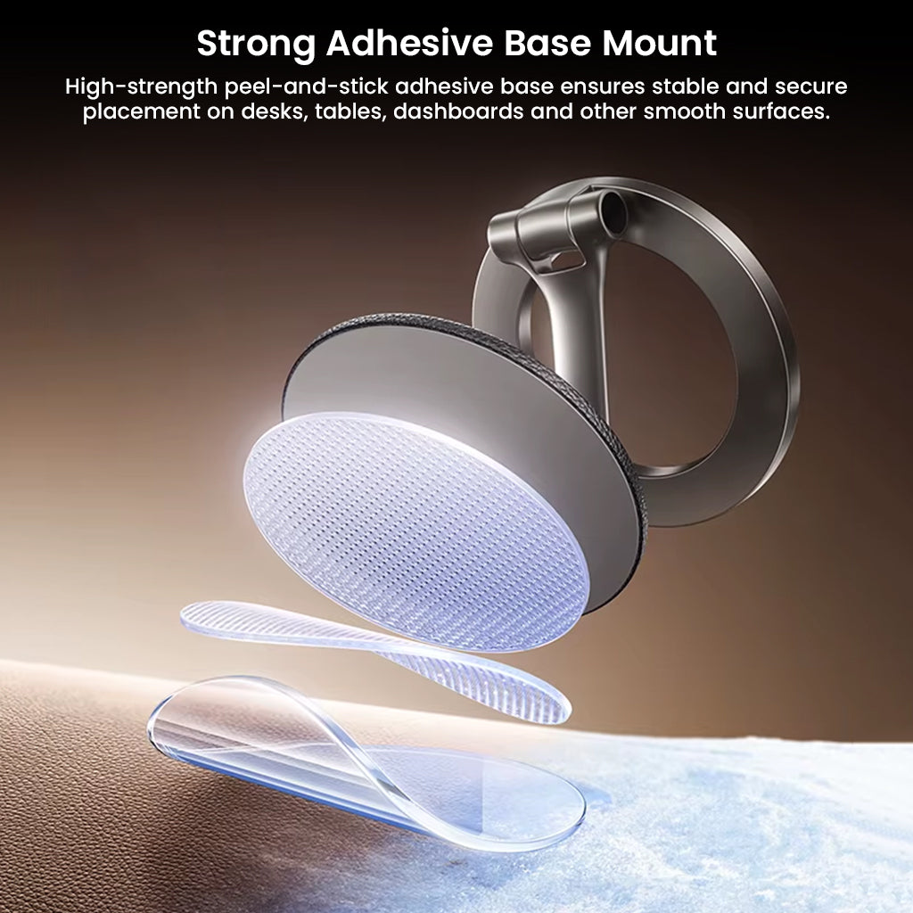Strong adhesive phone stand with magnetic base for desk