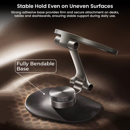 Stable, bendable base for secure attachment on uneven surfaces