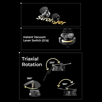 Magnetic car phone holder with 360-degree rotation and silicone surface for secure grip