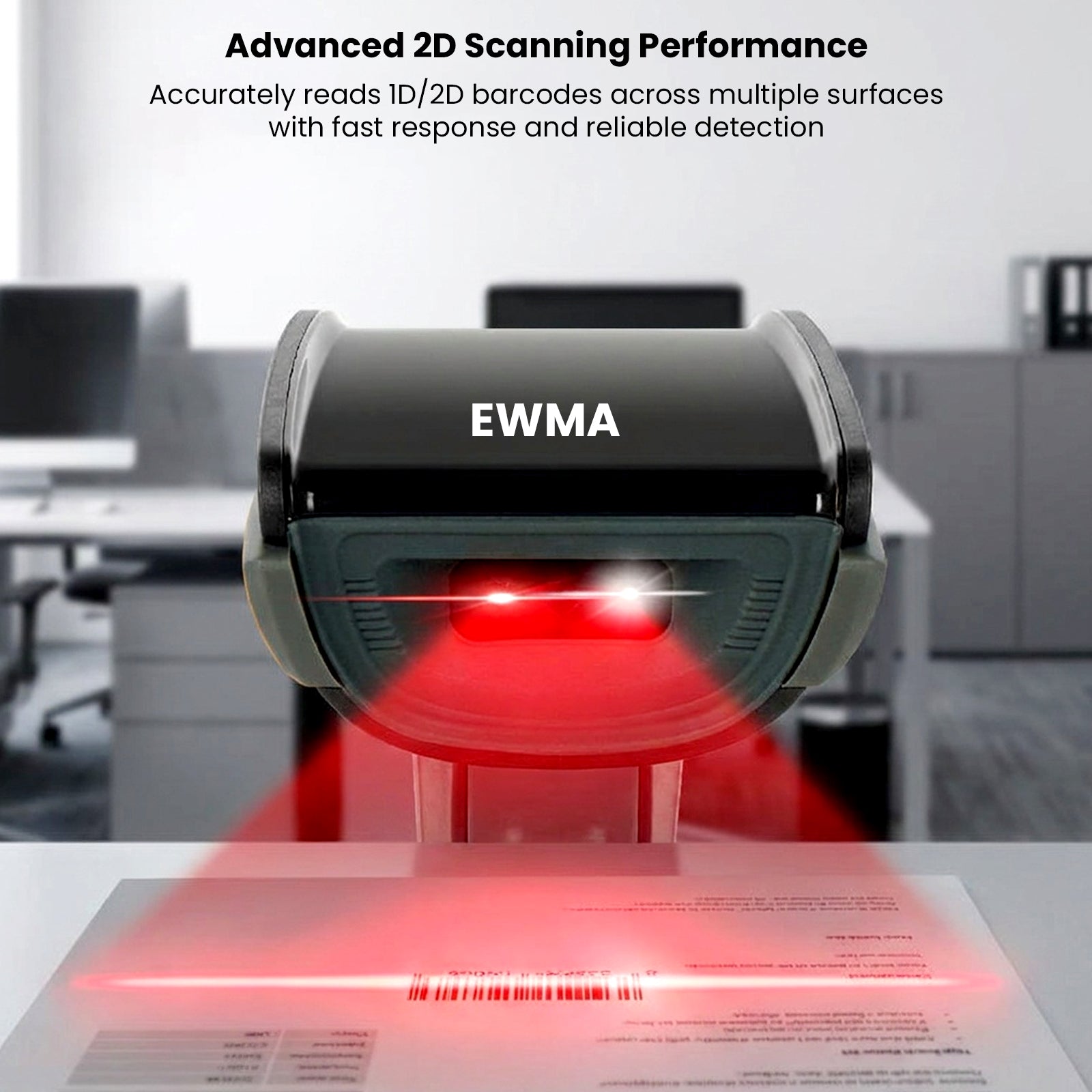 Luckydoor- DS230BT 1D & 2D 2-IN-1 Wireless Barcode Scanner with Charging Base