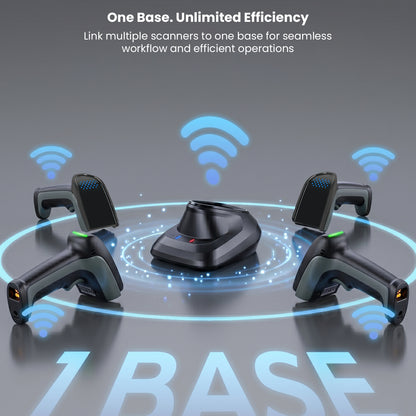 Luckydoor- DS230BT 1D & 2D 2-IN-1 Wireless Barcode Scanner with Charging Base