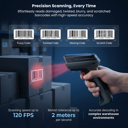 Luckydoor- DS370DT Cordless 2D Barcode Scanner with Digital Display