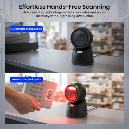 Luckydoor- 2D & 1D USB Wired Qr Code Reader Omnidirectional Barcode Scanner