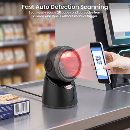 Luckydoor- 2D & 1D USB Wired Qr Code Reader Omnidirectional Barcode Scanner