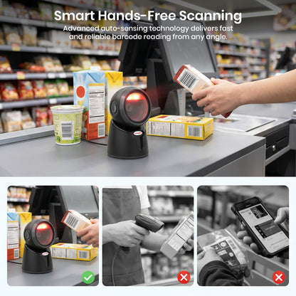 Luckydoor- 2D & 1D USB Wired Qr Code Reader Omnidirectional Barcode Scanner