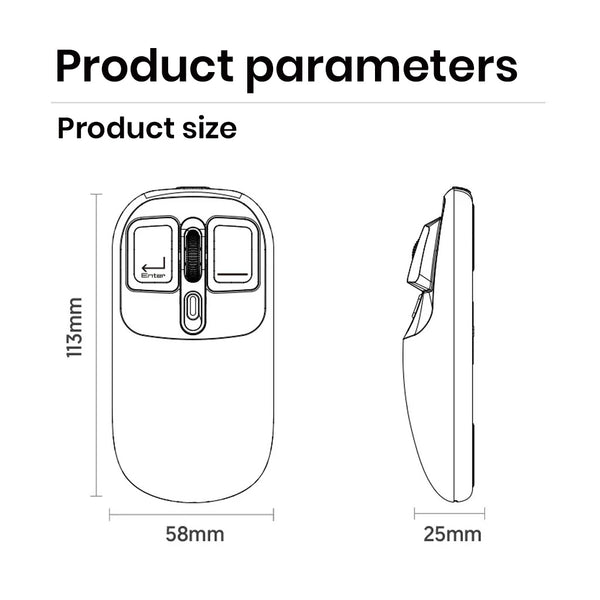 TECPHILE - M111 Transparent Dual Mode Wireless Bluetooth Mouse - 12