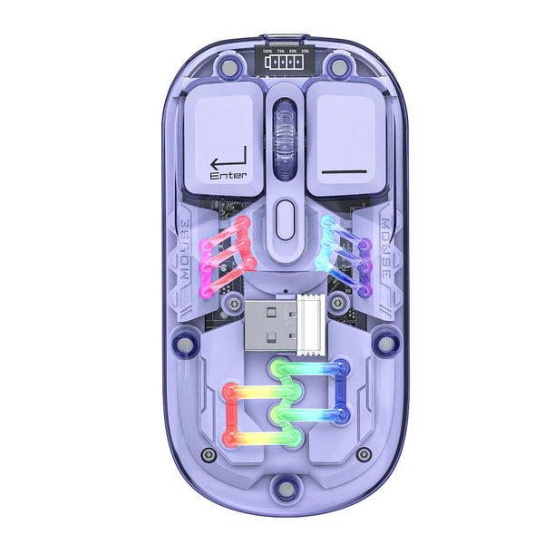 TECPHILE - M111 Transparent Dual Mode Wireless Bluetooth Mouse - 1