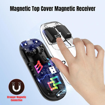 M111_Magnetic_wireless_transparent_mouse_black_with_light