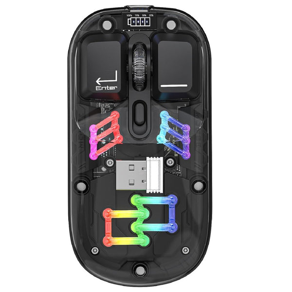 TECPHILE - M111 Transparent Dual Mode Wireless Bluetooth Mouse - 11