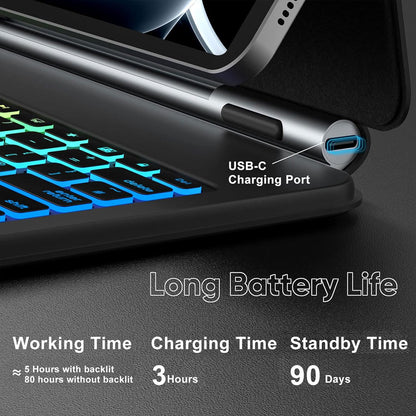 M11P S9+ Keyboard Case for Samsung Galaxy Tab S9 FE Plus 12.4 inch/ S9 Plus long battery life