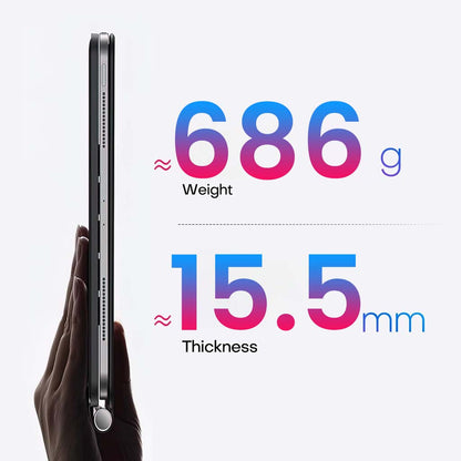 MK-10 Keyboard Case weighs approximately 686g and has a slim 15.5mm profile, ideal for portability and daily use.