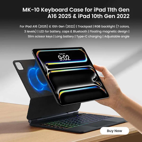 Keyboard Case for iPad 11th Gen A16 2025 & iPad 10th Gen 2022