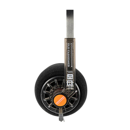 Detailed side profile of MOONDROP On-ear Headphone featuring labeled 40mm driver and open-back design for immersive audio.
