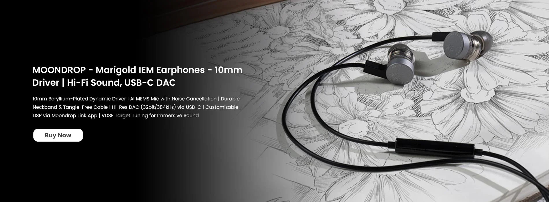 Moondrop   marigold iem earphones   10mm driver hi fi sound usb c dac