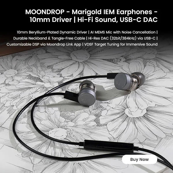 Moondrop   marigold iem earphones   10mm driver hi fi sound usb c dac for mobile