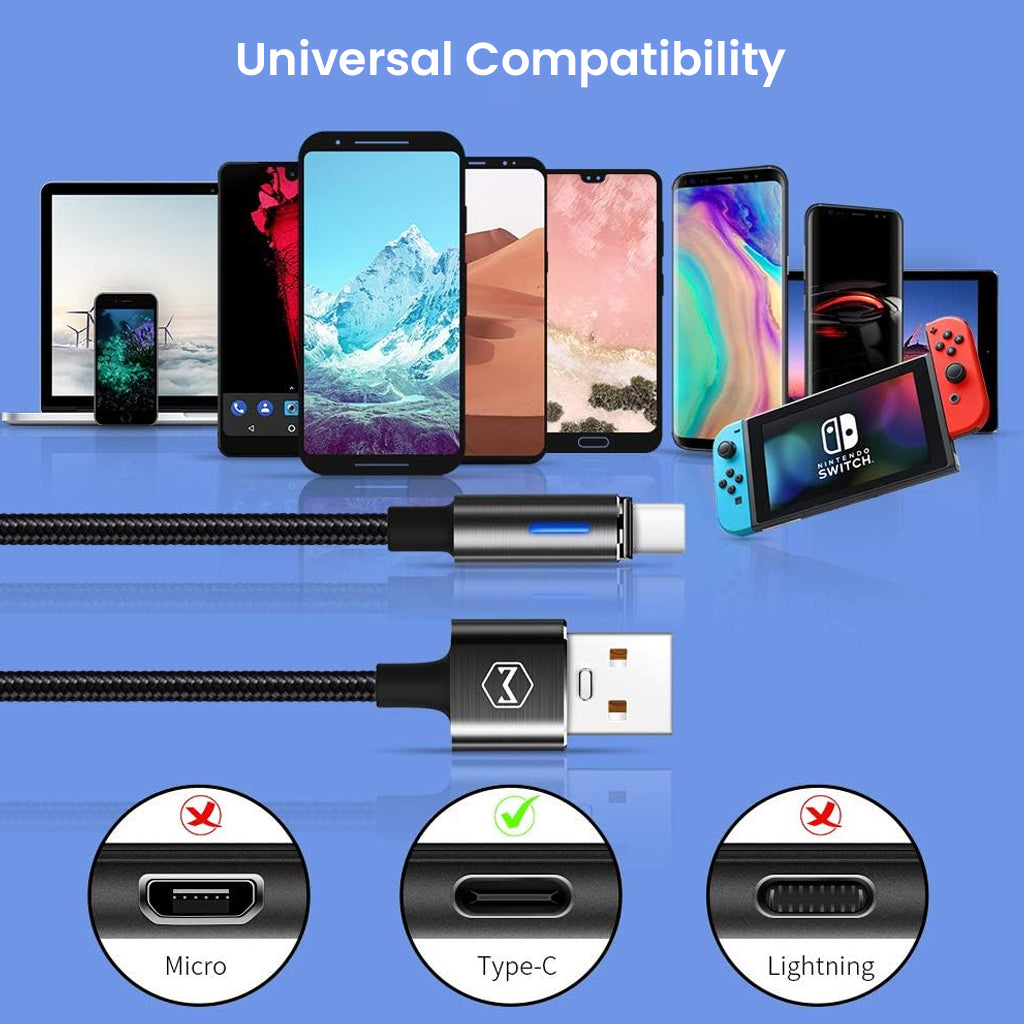 Mcdodo - Fast Charging Cable for USB-A Devices offering universal compatibility with Micro, Type-C, and Lightning connectors for various gadgets.
