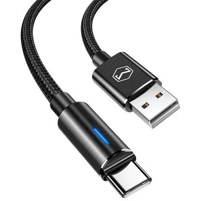 Mcdodo - Fast Charging Cable for USB-A Devices with Type-C connector and braided nylon exterior for durability and fast data transfer.
