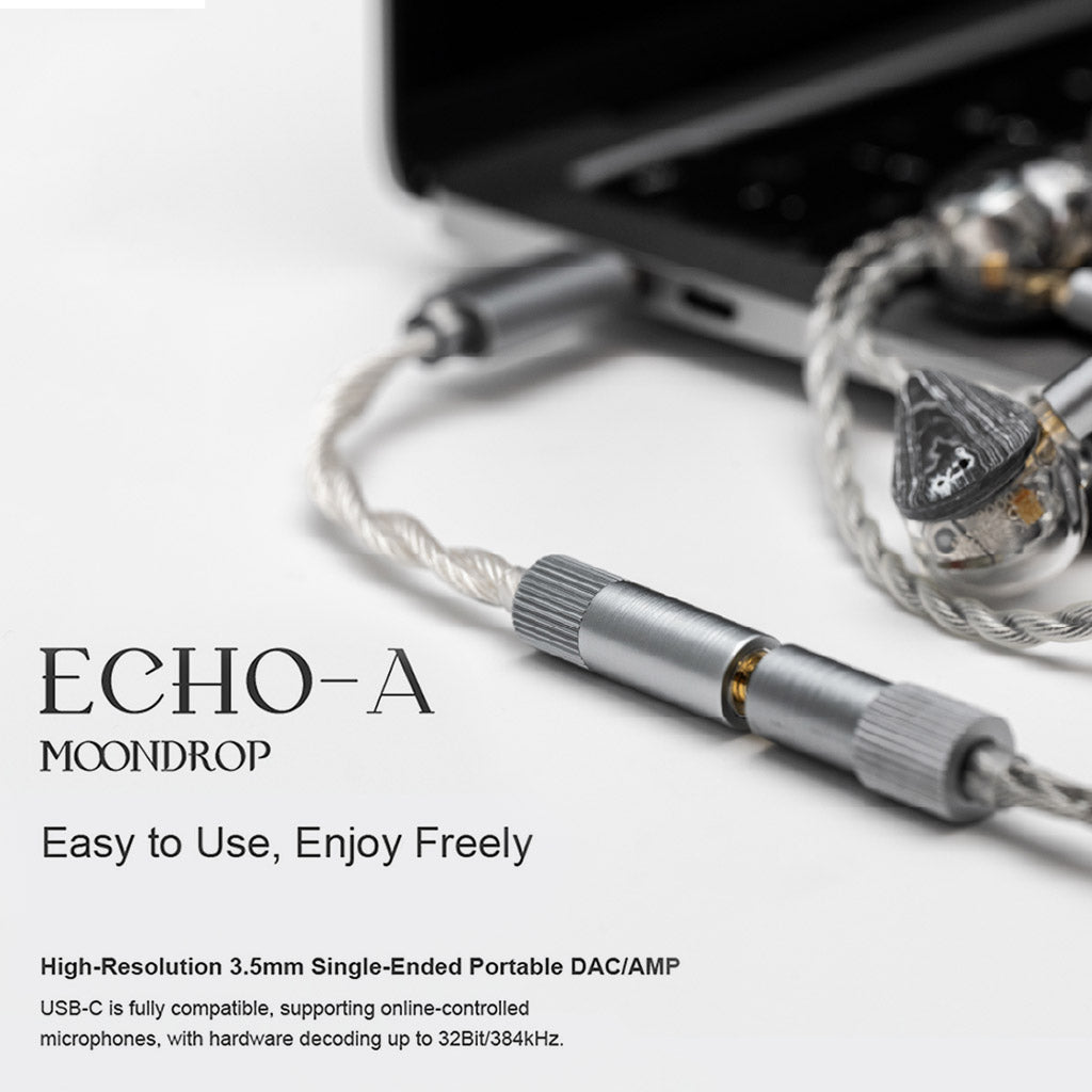 Moondrop Echo A DAC Silver- TypeC 3.5mm Female ESAY TO USE IN EVERYWHERE