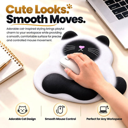 TECPHILE – Ergonomic Cat Style Mouse Pad with Wrist Rest