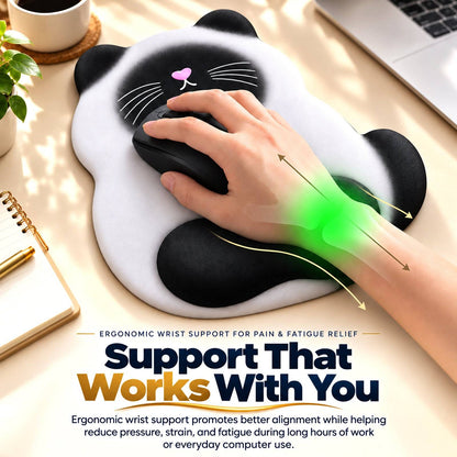 TECPHILE – Ergonomic Cat Style Mouse Pad with Wrist Rest