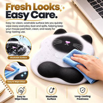 TECPHILE – Ergonomic Cat Style Mouse Pad with Wrist Rest