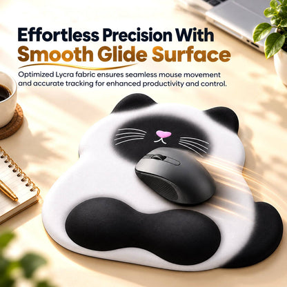 TECPHILE – Ergonomic Cat Style Mouse Pad with Wrist Rest