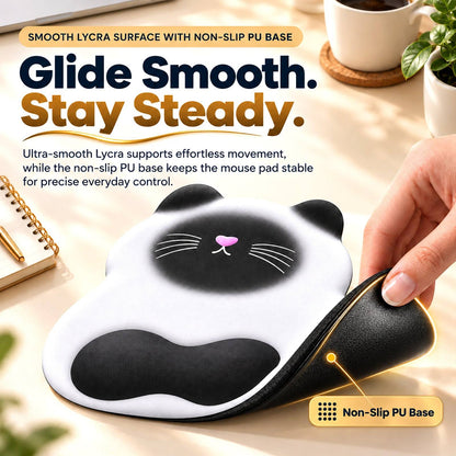 TECPHILE – Ergonomic Cat Style Mouse Pad with Wrist Rest