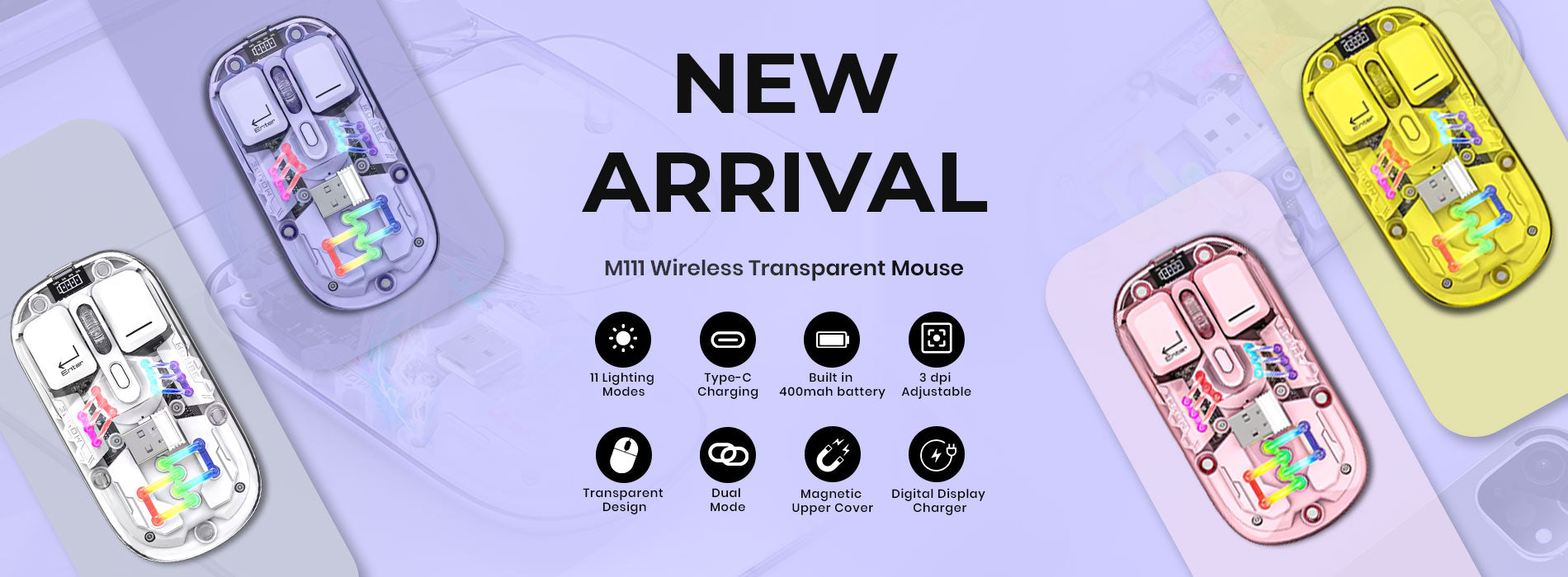 M111 Wireless Transparent Mouse