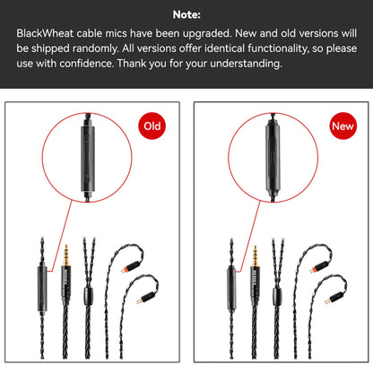 Comparison of old and new versions of NiceHCK BlackWheat 8-core upgrade cable mic, both offering identical functionality and premium sound.