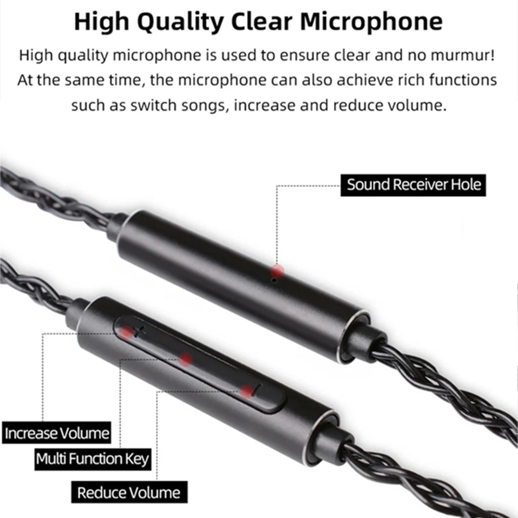 NiceHCK- BlackWheat 8-Core Silver-Plated Copper Upgrade Cable