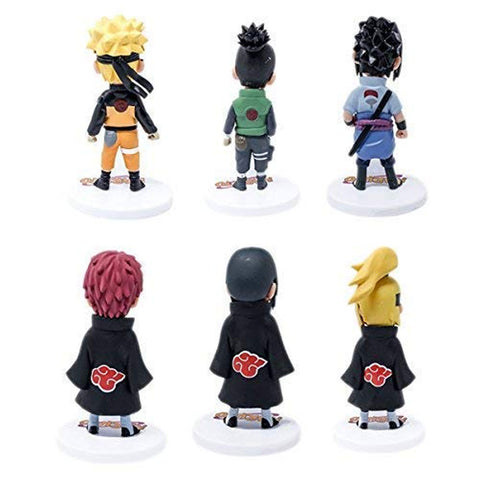 Anime Action Figures Naruto Chibi Figurines Set of 6 - 11.5cm Approx. - 0