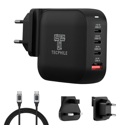 TECPHILE 165W PD GaN Charger with Fast Charging Cable